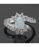 White Fire Opal CZ Fashion Jewelry Women Opal Ring Size 6 7 8 9 wedding ... - $28.58 CAD
