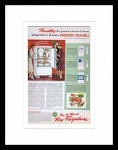 ORIGINAL Vintage 1940 Frigidaire Refrigerator 11x14 Framed Advertisement - $49.49