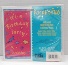 Pocahontas Birthday Party Door Banner Decoration 27&quot; x 54&quot;, Disney Hallmark Vtg - £3.90 GBP