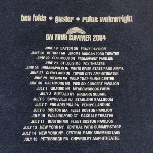 Vintage 2004 Ben Folds Guster Rufus Wainwright Tour Double Sided T- Shirt XL Item image 10