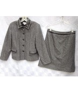 Pendleton Lambswool Wool Silk Flecked Leather Trim Suit Blazer Jacket Sk... - £22.41 GBP