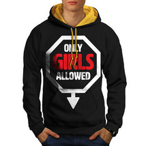 Wellcoda Only girls Slogans Funny Mens Contrast Hoodie, Lady Casual Jumper - £31.36 GBP