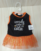 Candy Corn Cutie S small dog dress skirted tank dress  Dog Clothes Halloween - £8.02 GBP