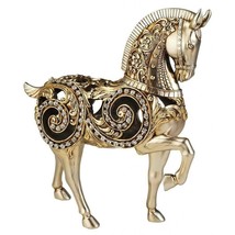 Silver Knight Horse Decorative Piece Embellished with Faux Diamonds -11.5&quot; High - £90.35 GBP