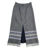 SAG Harbor Wool Blend Lined Pencil Skirt Embroidered Fringe Size 16 - $16.51