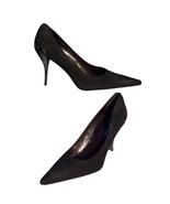 Donald Pliner Couture Black Suede Leather Shoe Pump New Metal Heel $350 NIB - $140.00