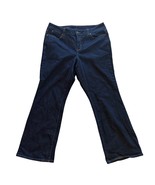 Talbots Womens Curvy Bootcut Jeans 14P/32 Dark Wash Cotton Blend - $357.88 MXN