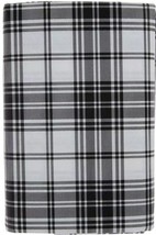 Peva Flannel Back Tablecloth 60&quot;x84&quot;Oblong (6-8 Ppl) Black &amp; Grey Plaid Lines,Mi - £13.38 GBP