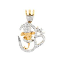 18K Gold Diamond Ganesha Pendant - £586.54 GBP