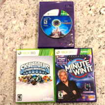 XBOX 360 3 Game Lot: Minute to Win It, Disneyland, Skylanders Spyro&#39;s Adv - $7.38