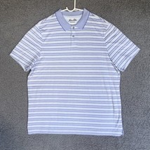 Tasso Elba Polo Shirt Adult XXL 2X Supima Lavender White Stripe Preppy O... - $17.52
