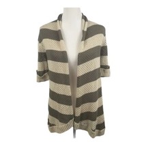 Xhilaration Womens Cardigan Size Small S Brown Beige Striped Cuffed Sleeve - £11.72 GBP