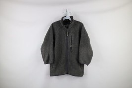 Vintage 90s Patagonia Womens Medium Spell Out Deep Pile Fleece Jacket Gray USA - £93.44 GBP