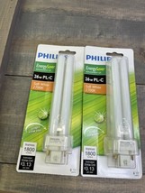 2 Philips 26W PL-C Soft White CFL 4 Pin Fluorescent Light Bulb G24Q - £9.24 GBP