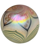 Mark Ellinger Glass Quest Iridescent Art Pulled Feather Orb Ball Sphere ... - £150.59 GBP