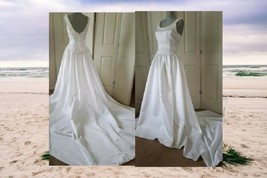 $2.700 Nwt Divine Jim Hjelm Silk Satin Rose Wedding Gown W. Train Us 10 - £475.47 GBP