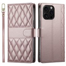 case for iPhone 16 (Color: Rose Gold) Magnetic Wallet Durable Leather Fl... - $51.74