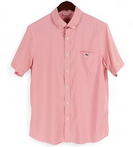 Vineyard Vines OTG On The Go Button Down Shirt Mens Medium Pink Short Sl... - $26.83