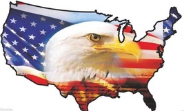 Usa Flag Map Eagle Head Side Tool Box Helmet Bumper Sticker Decal Made In Usa - £13.62 GBP
