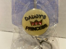 Daddy&#39;s Princess &amp; Crown Key Clip Keychain , Keychain Purse Clip New! - £5.14 GBP