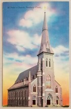 St Peter&#39;s Church Danbury,Connecticut Chrome Postcard - £7.87 GBP