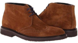 Stylish Chukka Brogue Wingtip Lace Up Brown Suede Leather Handmade Ankle Boots - £117.49 GBP