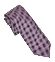 Designer Geoffrey Men&#39;s Necktie Purple Grid Polyester Silk - £7.07 GBP
