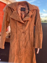 sisely suede leather coat trench Sz 38 - $145.00
