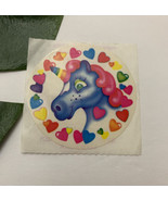 Vintage Lisa Frank Unicorn Sticker Sheet 80s Rainbow Circle Hearts Pony - $470.22 MXN