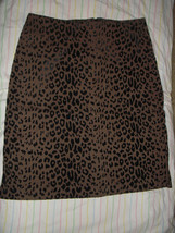 Vtg 90s Olive Green Black Flocked Velvet Leopard Print A-Line Skirt XS 2... - £7.79 GBP