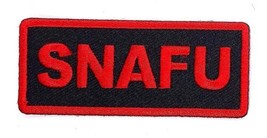 SNAFU - Logo Iron On Sew On Embroidered Patch 3&quot;x 1 1/4&quot; - £3.15 GBP