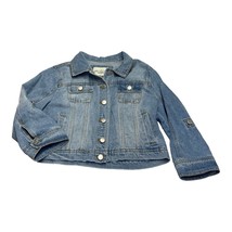 Ashley Vintage Charm Denim Jacket Womens Medium Blue Cotton Button Front Cropped - £22.05 GBP