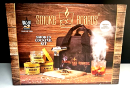 Smoke Boards Smoking Cocktail Kit Old Fashioned Whiskey Bitters Wood Chi... - $62.89