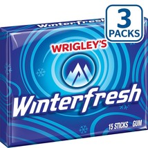Wrigley&#39;s Winterfresh Gum 15-Stick Pack 24 TOTAL Packs Best by 062020 - £25.56 GBP