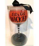 Wine glass Burton &amp; Burton hand painted &quot;Let&#39;s Get Wicked&quot; Halloween sty... - £7.99 GBP