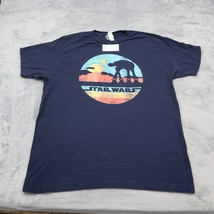 Star Wars Shirt Mens L Blue Tultex At At Retro Circle Short Sleeve Pullover - $355.10 MXN