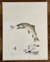 Myron Heath Fly Fishing Print - Brook Trout - Signed &amp; Numbered - Vintage - £35.52 GBP