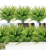 Cukyuk 12 Bundles Artificial Outdoor Plants Greenery Fake Boston Fern Bu... - £25.11 GBP