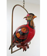 Vintage Large Paper Mache Bird on Hanging Brass Perch attr. Sergio Busta... - €344,32 EUR
