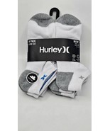 Hurley Men&#39;s 6-Pack Low Cut Socks  White/Gray Size 8-12 Brand New - €16,94 EUR