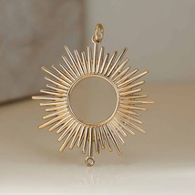 Bronze Spikey Sun Pendant Link 37x32mm - $19.58