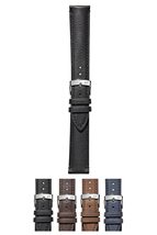 Morellato Levy Genuine Leather Watch Strap - Black - 22mm - Chrome-plated Stainl - $47.95