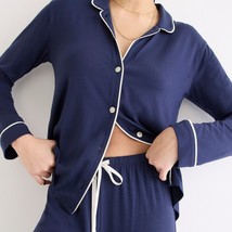J.Crew Womens Eco Dreamiest Long Sleeve Pajama Top Only Navy Blue M - £17.27 GBP
