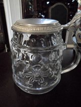 BMF Bierseidel Bubble Glass Stein with Pewter Lid, Germany, 6&quot; original - £49.31 GBP