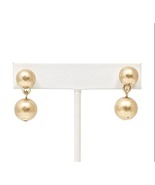 Worn Gold Double Ball Drop Earrings - £10.16 GBP