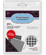 Black Foam Squares Thin 3D Permanent. 217 pcs.  0.25&quot; and 0.5&quot; Variety - $3.25