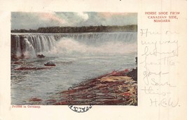 Niagara Canada~Horse Shoe Falls From Canadian SIDE~1904 Pm Tinted Photo Postcard - £7.47 GBP