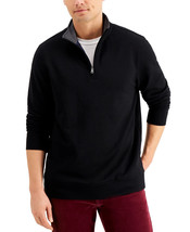 CLUB ROOM Mens Sweatshirt Quarter Zip Fleece Black Size Small $55 - NWT - £14.22 GBP