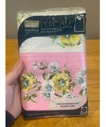 MONTGOMERY WARD Vintage 60s 70s Pink White Cottage Floral 2 Pillowcases NOS - $39.59