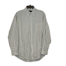 Brooks Brothers Mens Shirt Size Medium White Blue Green Peach Striped Seersucker - £18.76 GBP